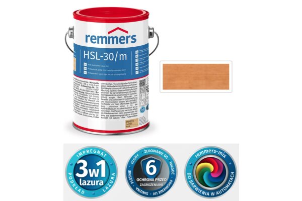 HSL-30/m Profi Holzschutz Lasur 3w1 10L remmers Modrzew