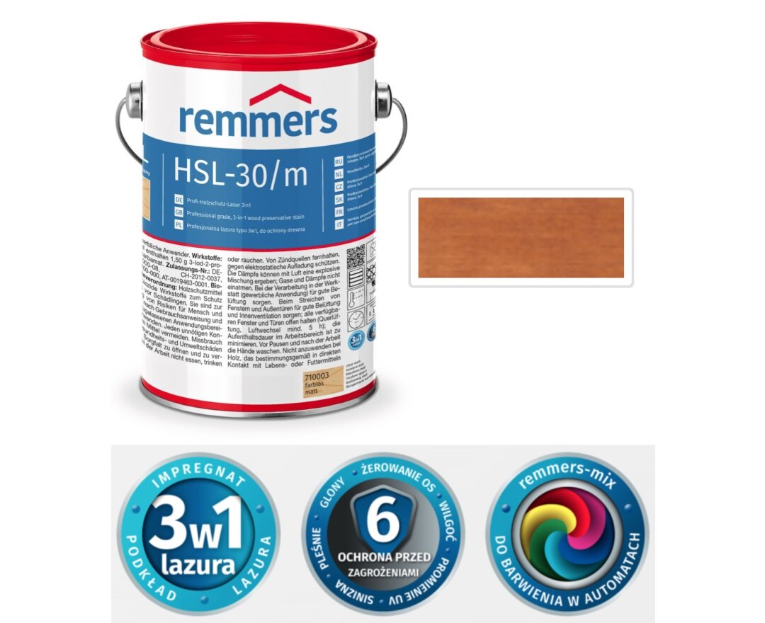HSL-30/m Profi Holzschutz Lasur 3w1 10L- fot-