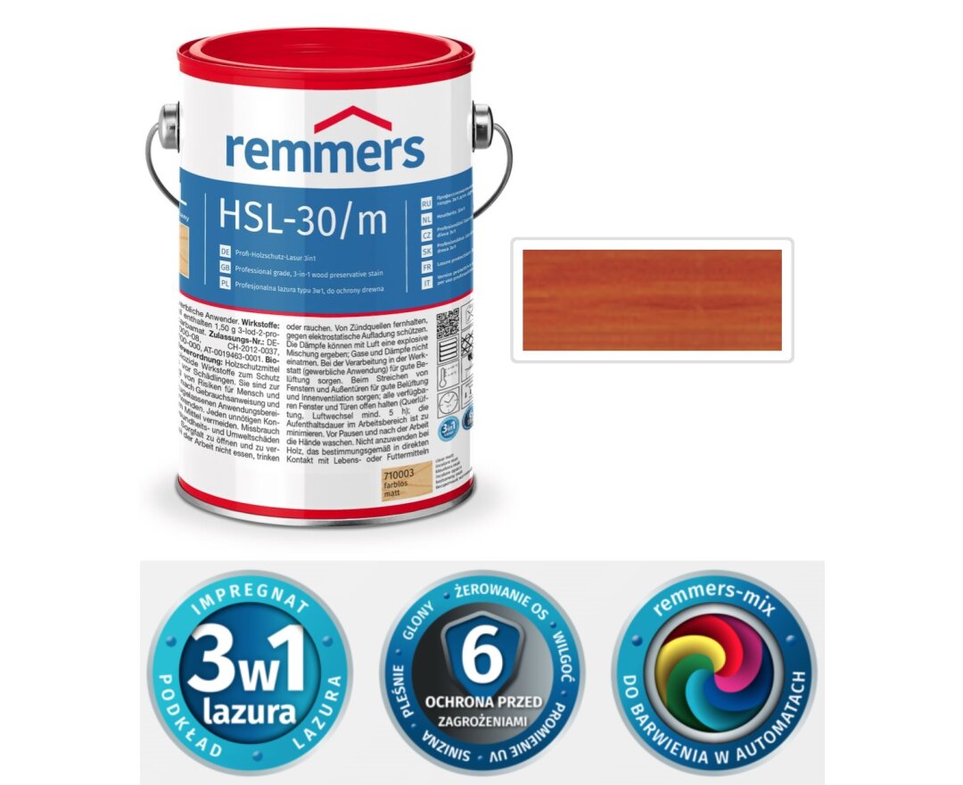 HSL-30/m Profi Holzschutz Lasur 3w1 20L- fot-