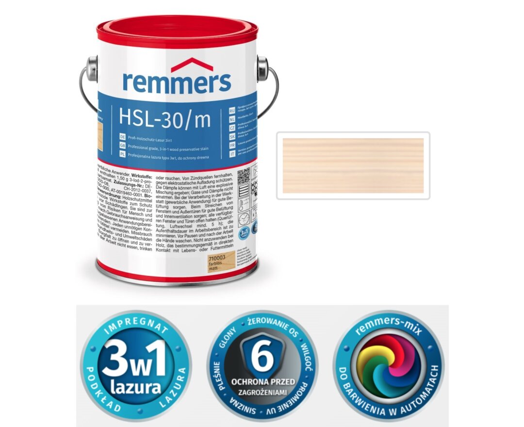 HSL-30/m Profi Holzschutz Lasur 3w1 20L- fot-