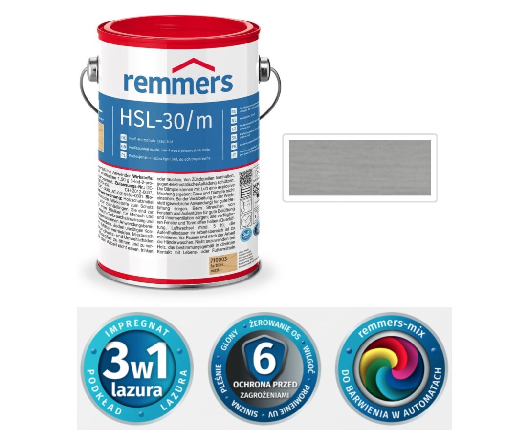 HSL-30/m Profi Holzschutz Lasur 3w1 20L- fot-