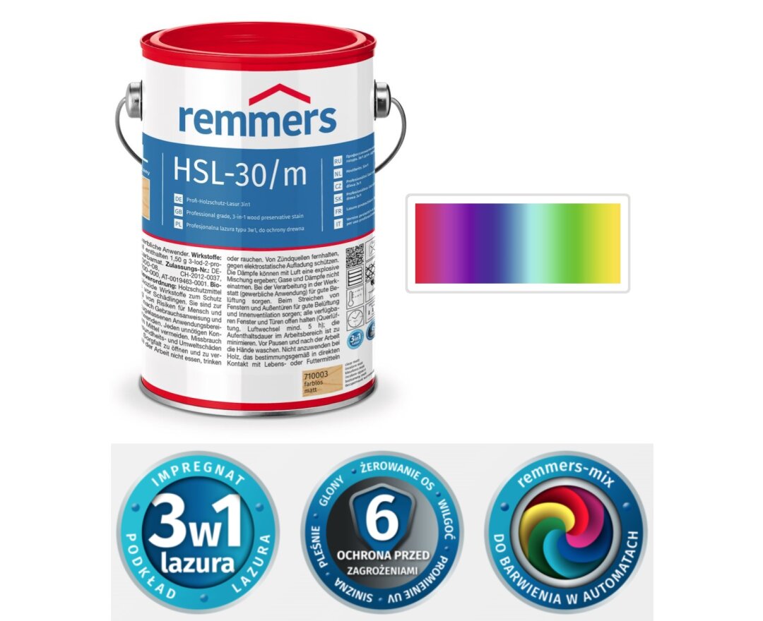 HSL-30/m Profi Holzschutz Lasur 3w1 20L- fot-