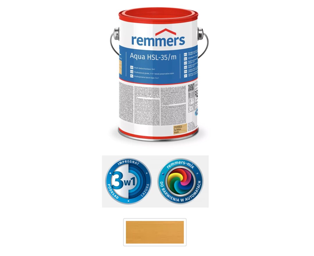 Aqua HSL-35/m-Profi-Holzschutz-Lasur 3in1 2,5L- fot-