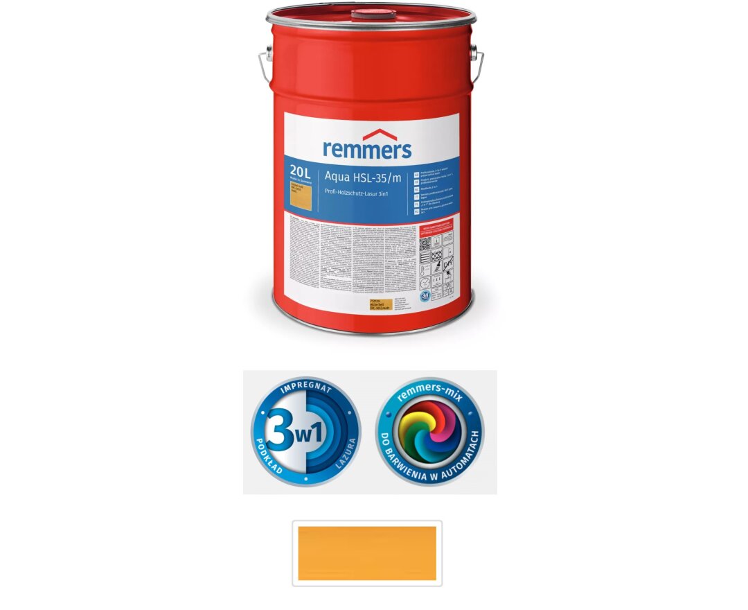 Aqua HSL-35/m-Profi-Holzschutz-Lasur 3in1 20L- fot-