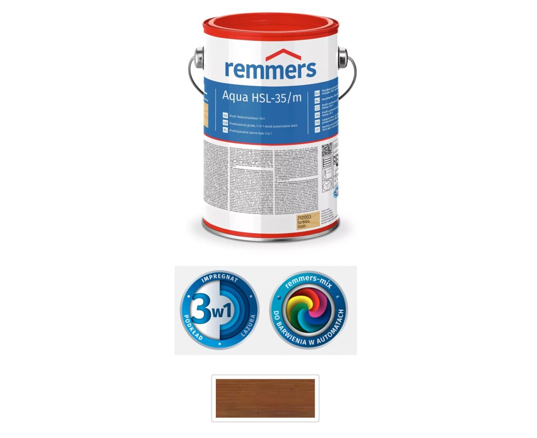 Aqua HSL-35/m-Profi-Holzschutz-Lasur 3in1 2,5L- fot-