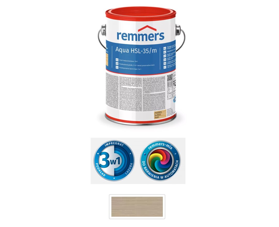 Aqua HSL-35/m-Profi-Holzschutz-Lasur 3in1 5L- fot-