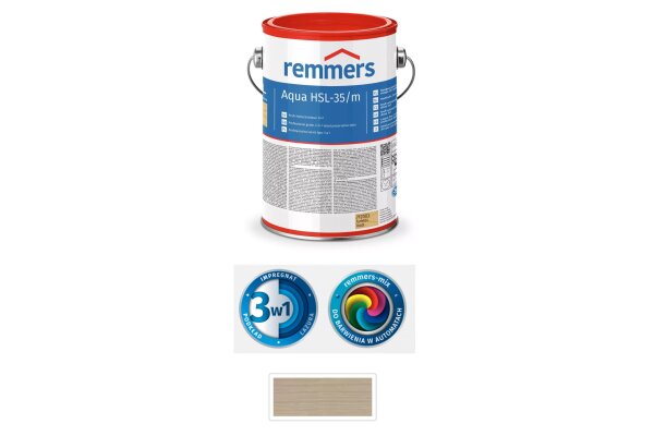 Aqua HSL-35/m-Profi-Holzschutz-Lasur 3in1 2,5L remmers srebrnoszary
