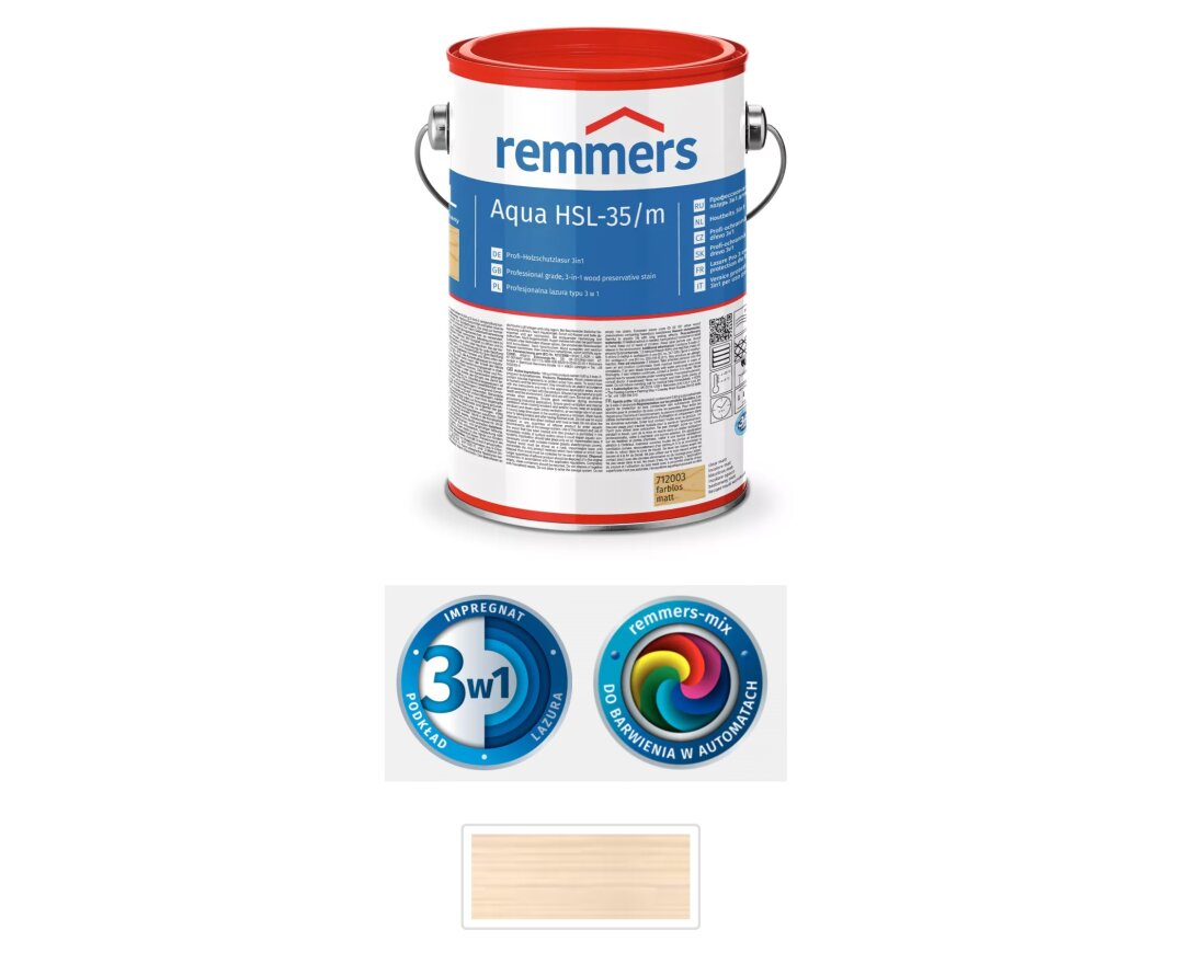Aqua HSL-35/m-Profi-Holzschutz-Lasur 3in1 2,5L- fot-