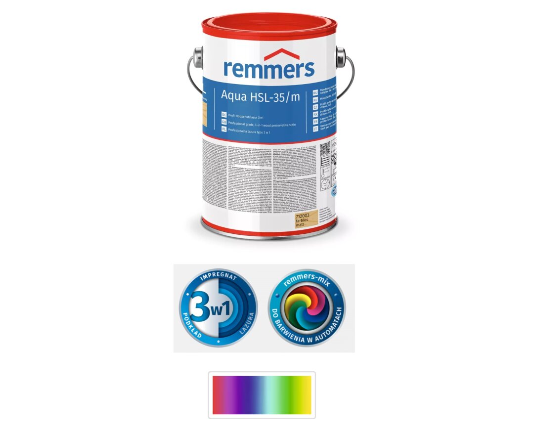 Aqua HSL-35/m-Profi-Holzschutz-Lasur 3in1 2,5L- fot-