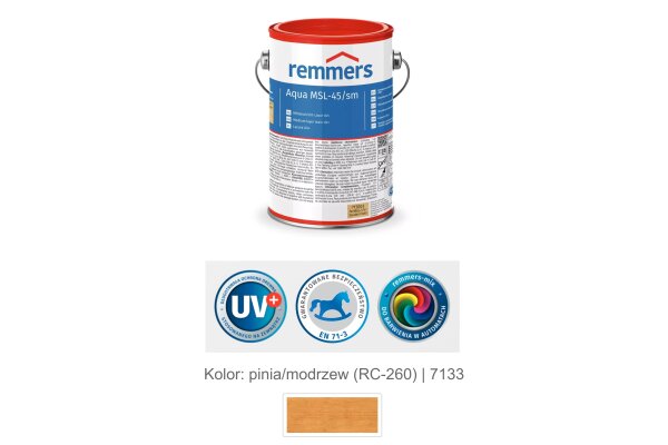 Aqua MSL-45/sm-Mittelschichtlasur UV+ 5L remmers Pinia/Modrzew