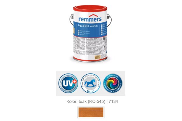 Aqua MSL-45/sm-Mittelschichtlasur UV+ 5L remmers Teak