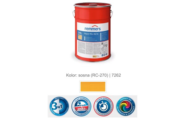 Aqua HSL-36/m-Profi-Holzschutz-Lasur 3in1 20L remmers Sosna