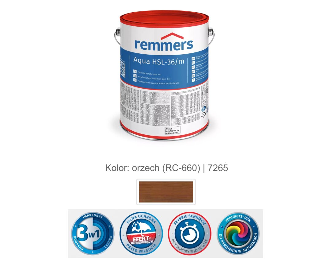 Aqua HSL-36/m-Profi-Holzschutz-Lasur 3in1 2,5L- fot-