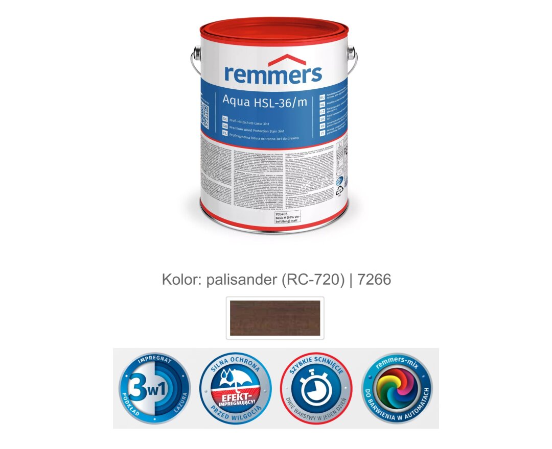 Aqua HSL-36/m-Profi-Holzschutz-Lasur 3in1 2,5L- fot-