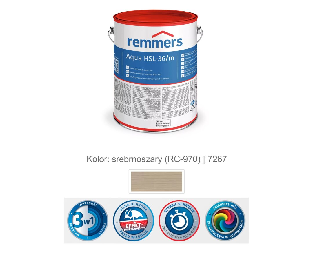 Aqua HSL-36/m-Profi-Holzschutz-Lasur 3in1 5L- fot-