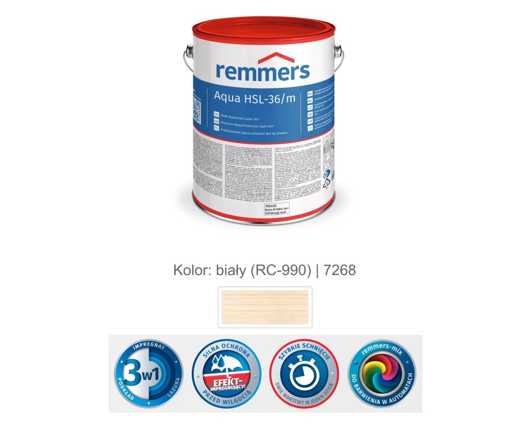 Aqua HSL-36/m-Profi-Holzschutz-Lasur 3in1 2,5L- fot-