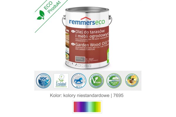 Olej wodny do drewna tarasu 5L remmers Kolory niestandardowe