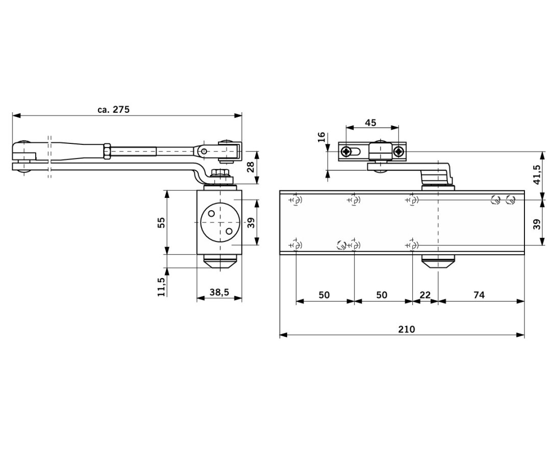 Płyta montażowa do samozamykacza TS80- fot-