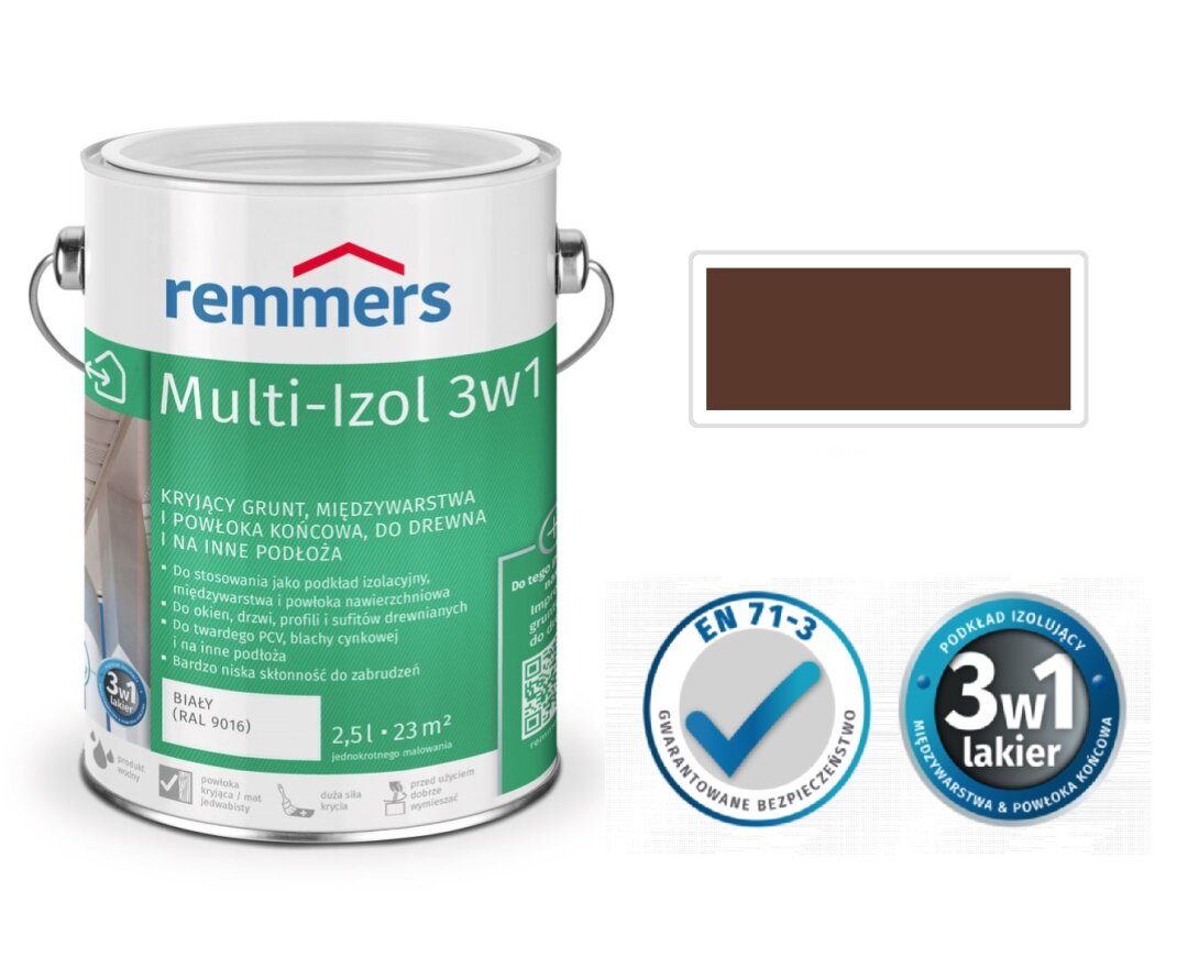 Wodny Lakier izolujący do drewna Multi-Izol 3w1 2,5L- fot-