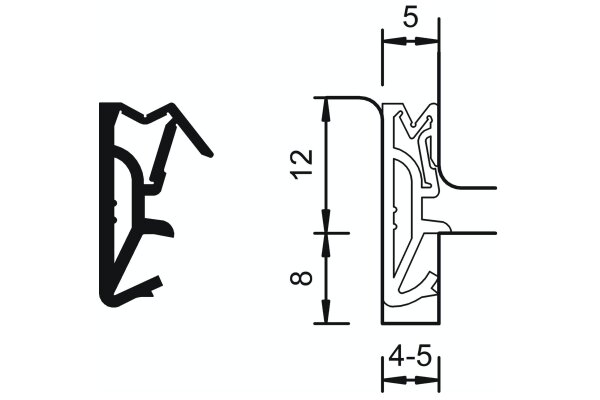 Uszczelka do drzwi zewnętrznych DS 112a (2x25m) Deventer Brąz rustykalny
