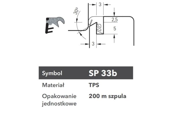Uszczelka SP33b 200m K0 Deventer Biały