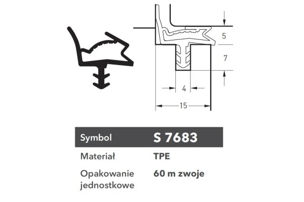 Uszczelka S 7683 120m KSPN Deventer Biały