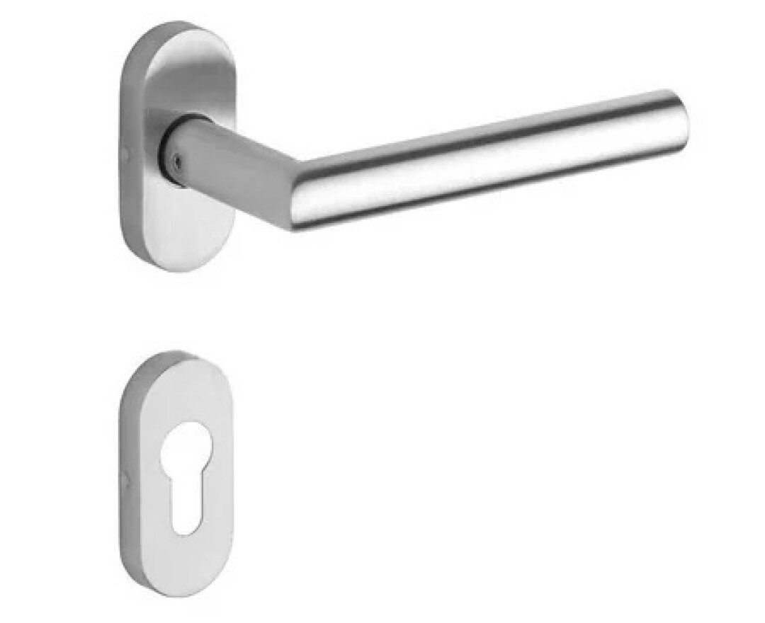 KLAMKA DORMAKABA 1/2 PURE 8906 6621/6679 PZ PRAWA OWAL, L-FORM, 8MM- fot-