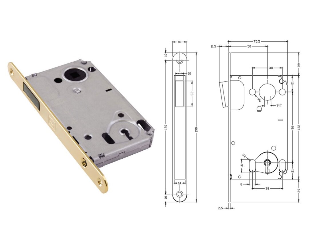 Zamek magnetyczny do drzwi wewnętrznych B-Twin BB- fot-