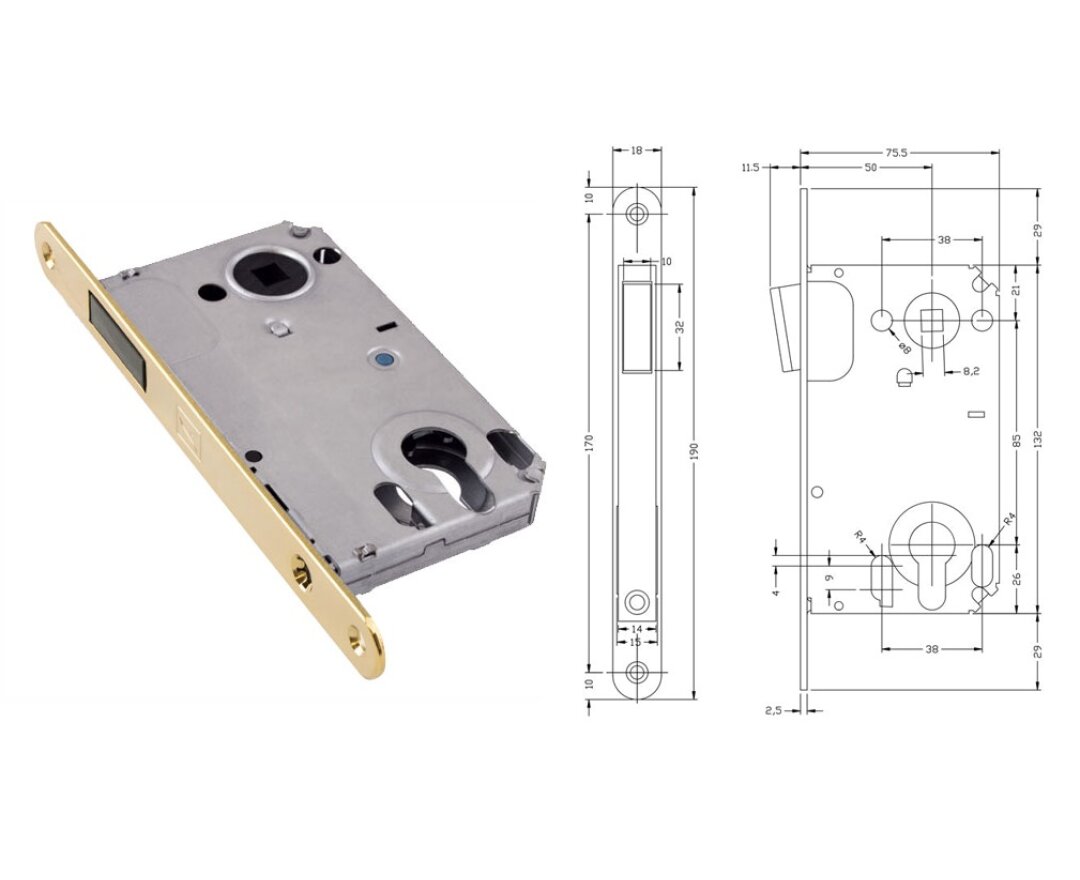 Zamek magnetyczny do drzwi wewnętrznych B-Twin PZ- fot-