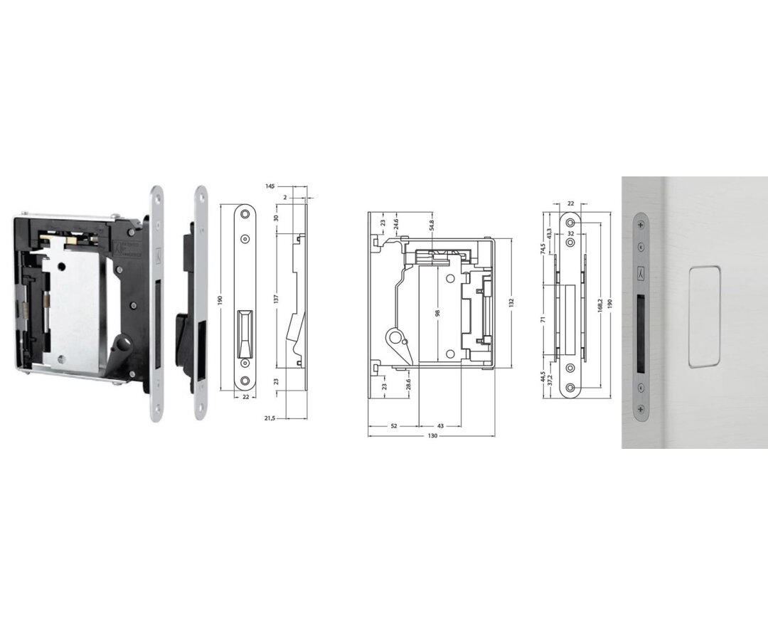 Zamek magnetyczny B-NO-HA Mini 938 z zaczepem- fot-