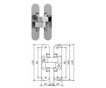 Zawias niewidoczny Anselmi Istar 505 Hafele Chrom aluminium