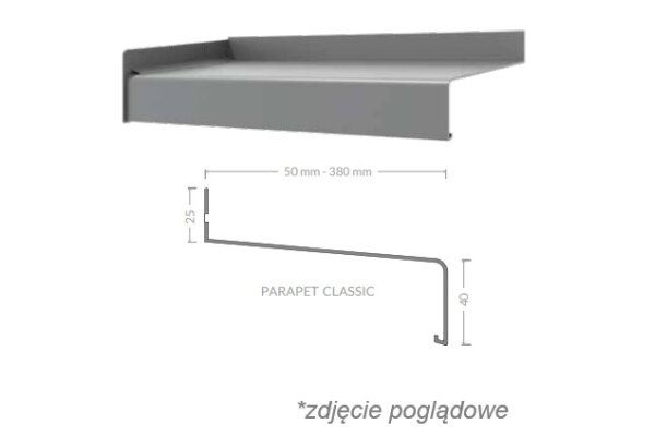 Parapet classic 40/320 ALURON aluron Biały RAL9016