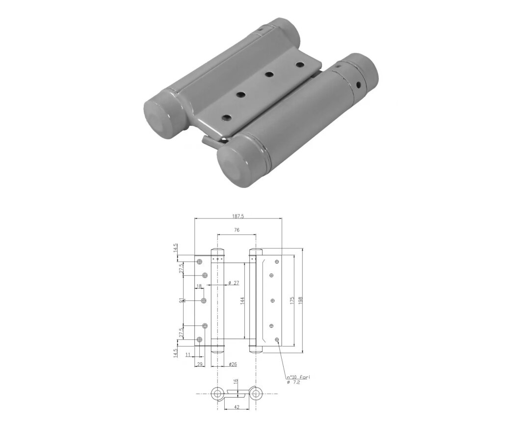 ZAWIAS WAHADŁOWY LAKIEROWANY 175mm- fot-