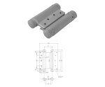 ZAWIAS WAHADŁOWY LAKIEROWANY 200mm UE Szary
