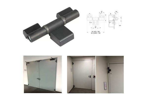 ZAWIAS TRZYCZĘŚCIOWY LAKIEROWANY UE Czarny