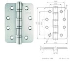 ZAWIAS SPLATANY ZAOKRĄGLONY 102x76mm 3 szt. NOVET Stal nierdzewna