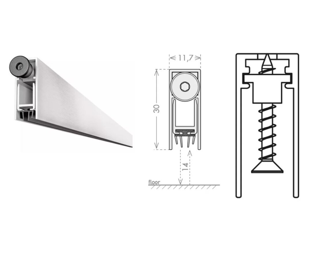 USZCZELKA OPADAJĄCA 1230 A 1030mm (>830mm) [K5-505-1A-1030]- fot-