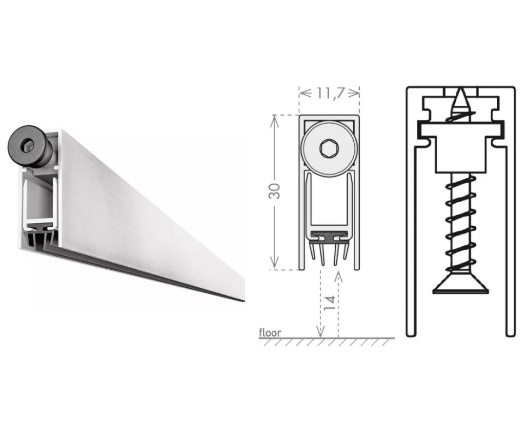 USZCZELKA OPADAJĄCA 1230 A 1230mm (>1030mm) [K5-505-1A-1230]- fot-