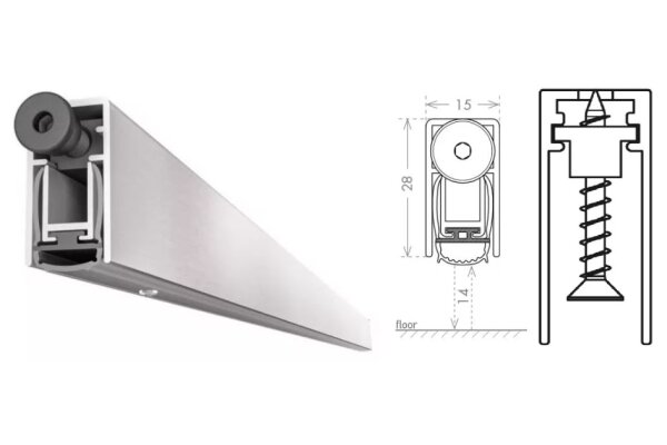 USZCZELKA OPADAJĄCA ACOUSTIC PLUS 730mm (>530mm) [K5-200-1F-0730] UE Srebrny