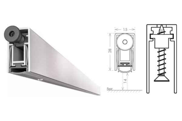 USZCZELKA OPADAJĄCA ACOUSTIC PLUS 1030mm (>880mm) [K5-200-1F-1030] UE Srebrny