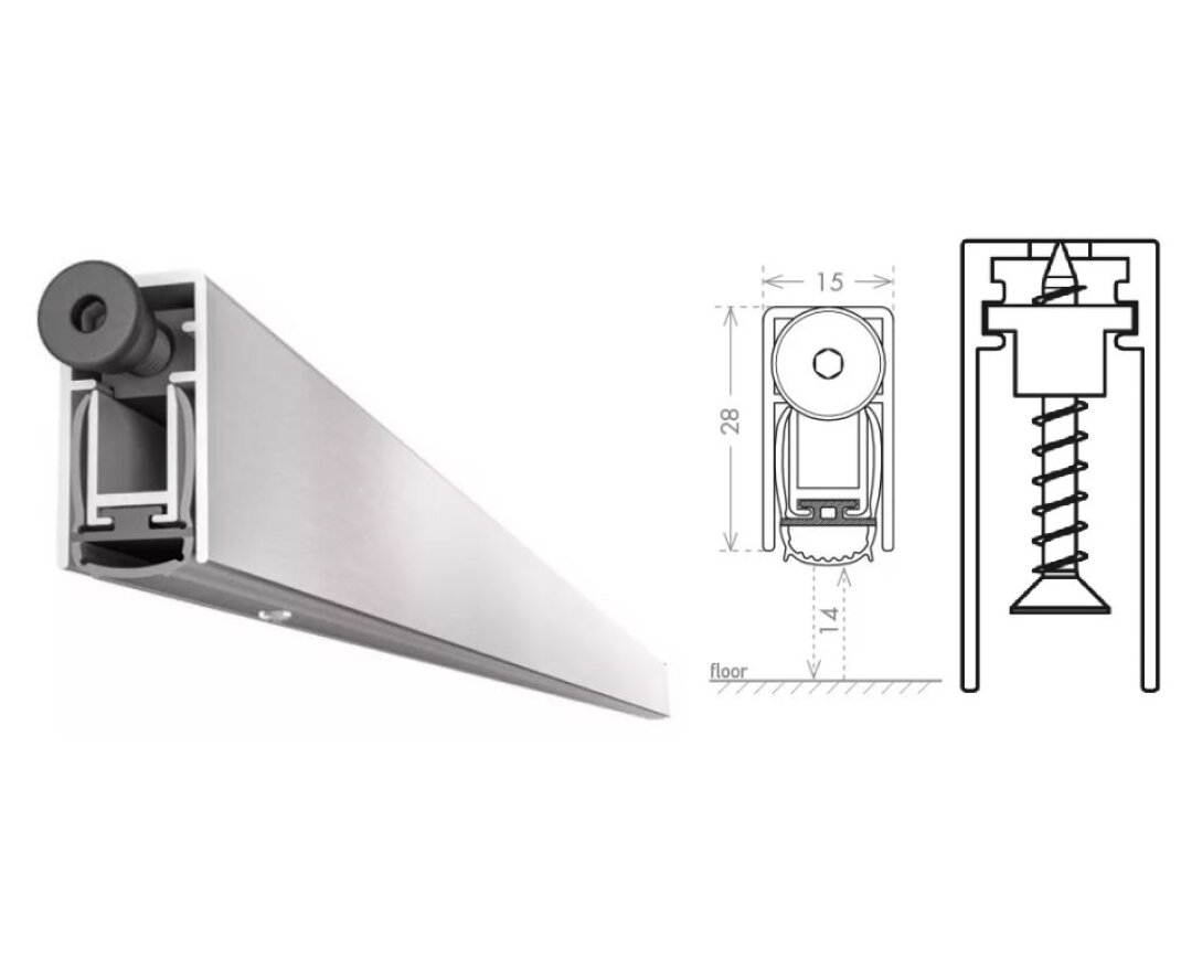 USZCZELKA OPADAJĄCA ACOUSTIC PLUS 1130mm (>980mm) [K5-200-1F-1130]- fot-