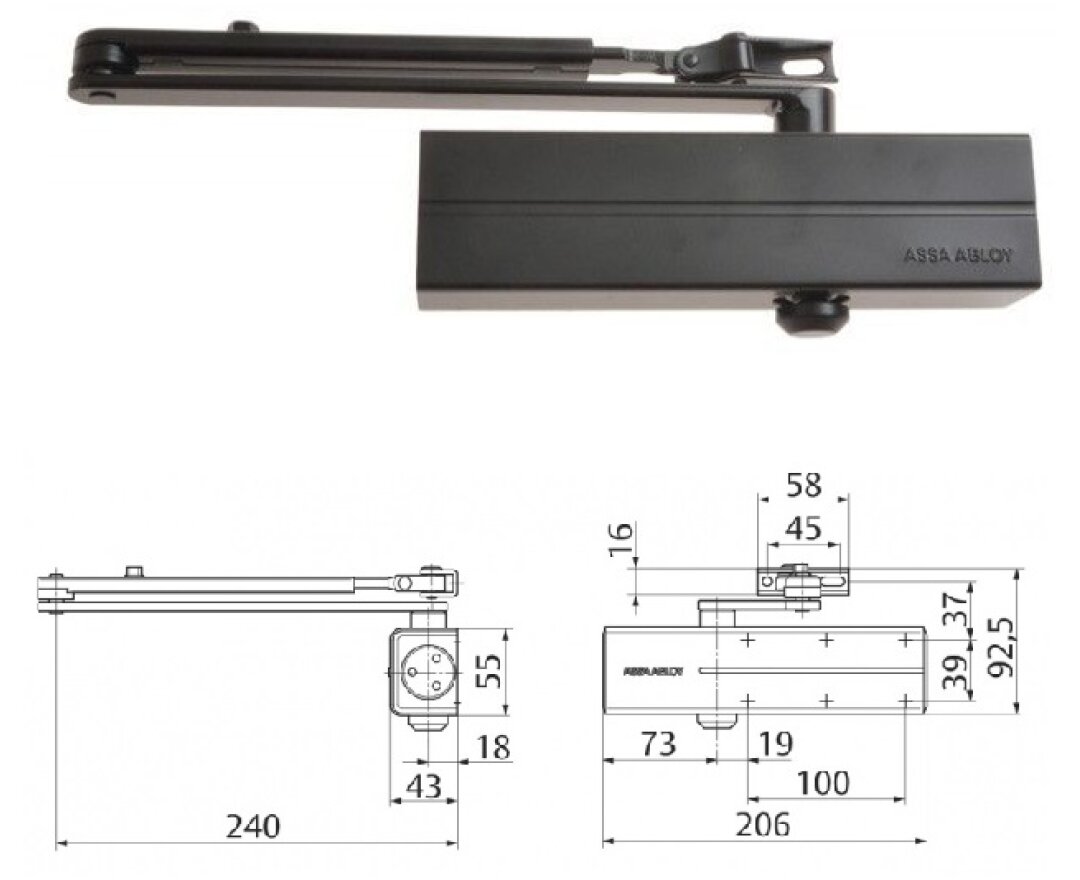Samozamykacz Assa Abloy DC140 z ramieniem- fot-
