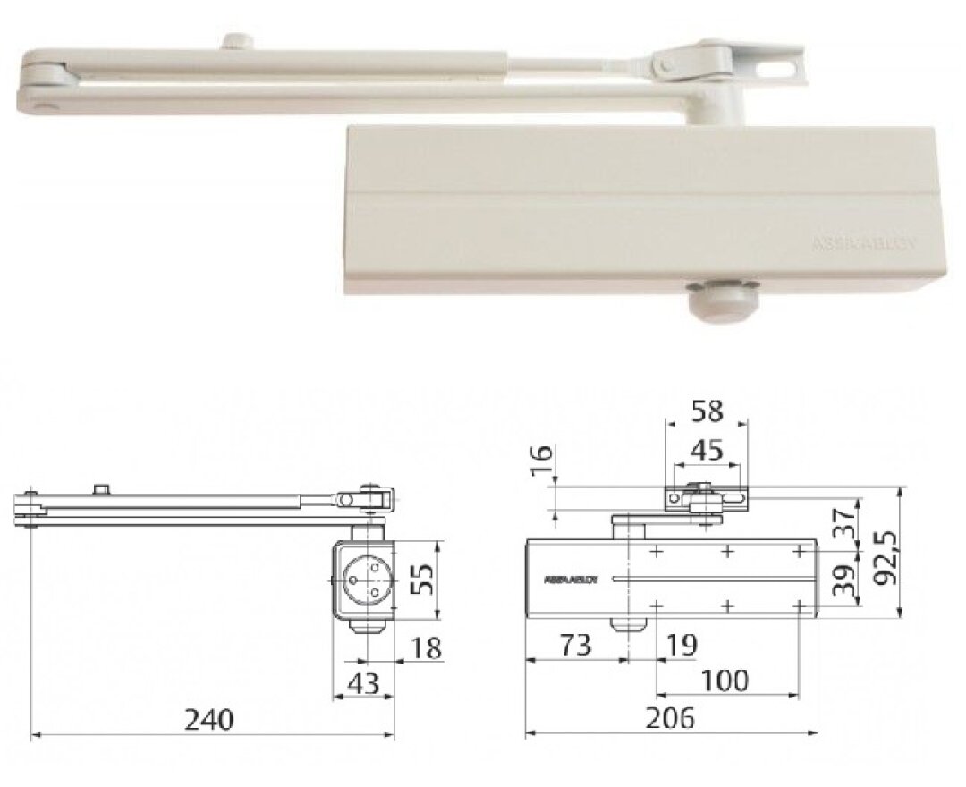 Samozamykacz Assa Abloy DC140 z ramieniem- fot-