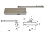 Samozamykacz Assa Abloy DC140 z ramieniem Assa Abloy Srebrny