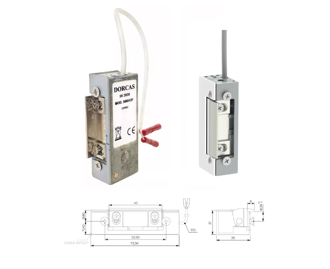 ELEKTROZACZEP 50 REWERSYJNY, ZAPADKA Z REGULACJĄ, 12V DC- fot-