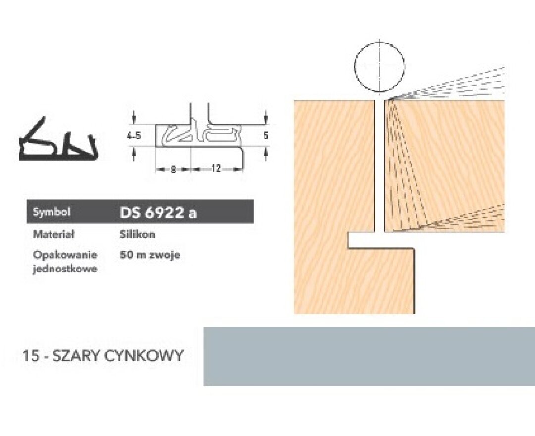 Uszczelka do drzwi wewnętrznych DS6922a – 50 m- fot-