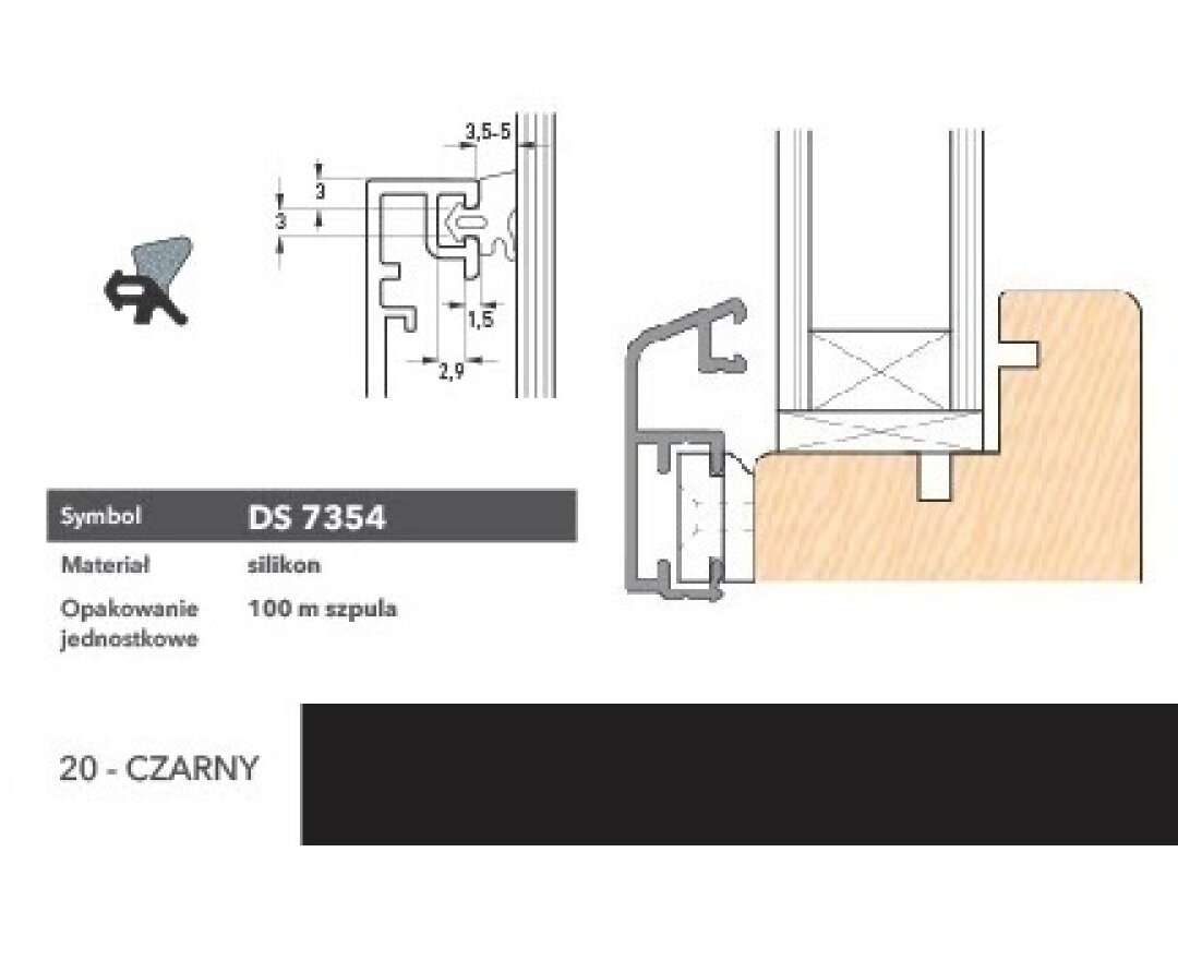 Uszczelka okienna silikonowa DS7354 – 100 m- fot-