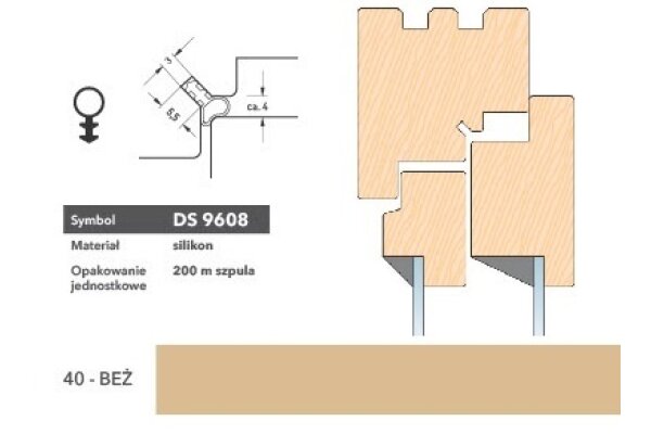 Uszczelka renowacyjna DS608 200m Deventer Beżowy