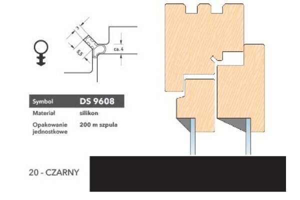 Uszczelka renowacyjna DS608 200m Deventer Czarny