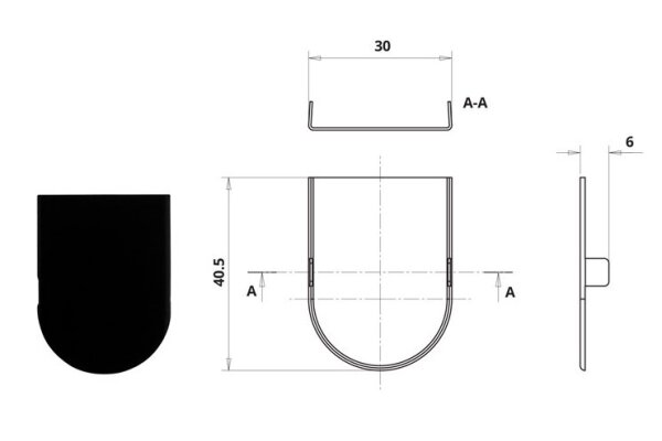 Nakładka zawiasu INVISACTA 300 OTLAV Czarny matowy